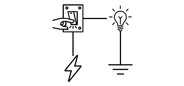 一個開關打開燈的電源